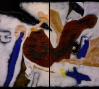 Rouge coeur - Acrylique Et Collage Sur Carton contrecollé sur panneau bois - 241x190 - 2001.jpg