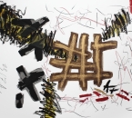Sans titre - Encre, brou de noix, huile, pigment, collage et crayon sur papier 125 - 105x74,5 - 2014.JPG