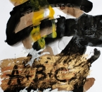 Sans titre - Encre, brou de noix, pigment, huile et collage sur papier 127 - 50x70 - 2014.JPG