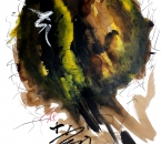 Sans titre - Encre, brou de noix, pigment, huile et crayon sur papier 122 - 105x74,5 - 2014.JPG