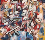 Le cadran bleu des heures vertes - Acrylique sur panneau bois - 130x89 - Non daté.jpg