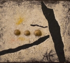 Trois-escargots-Technique-mixte-sur-toile-35x27-1997