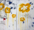 Peinture No 152 (Diptyque) - Serie Bees -  Toile de jute, acrylique et huile sur toile - 194x130 - 2017.jpg