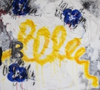 Peinture No 153 - Serie Bees - Technique mixte sur toile - 70x70 - 2018.jpg