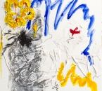 Peinture No 154 - Serie Bees - Technique mixte sur toile - 70x70 - 2018.jpg