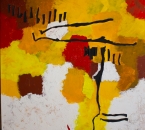 Peinture No 268 - Série Influence-s 7 - Partition picturale - Acrylique, pigments et tissus sur toile - 100x100 - 2025.jpg